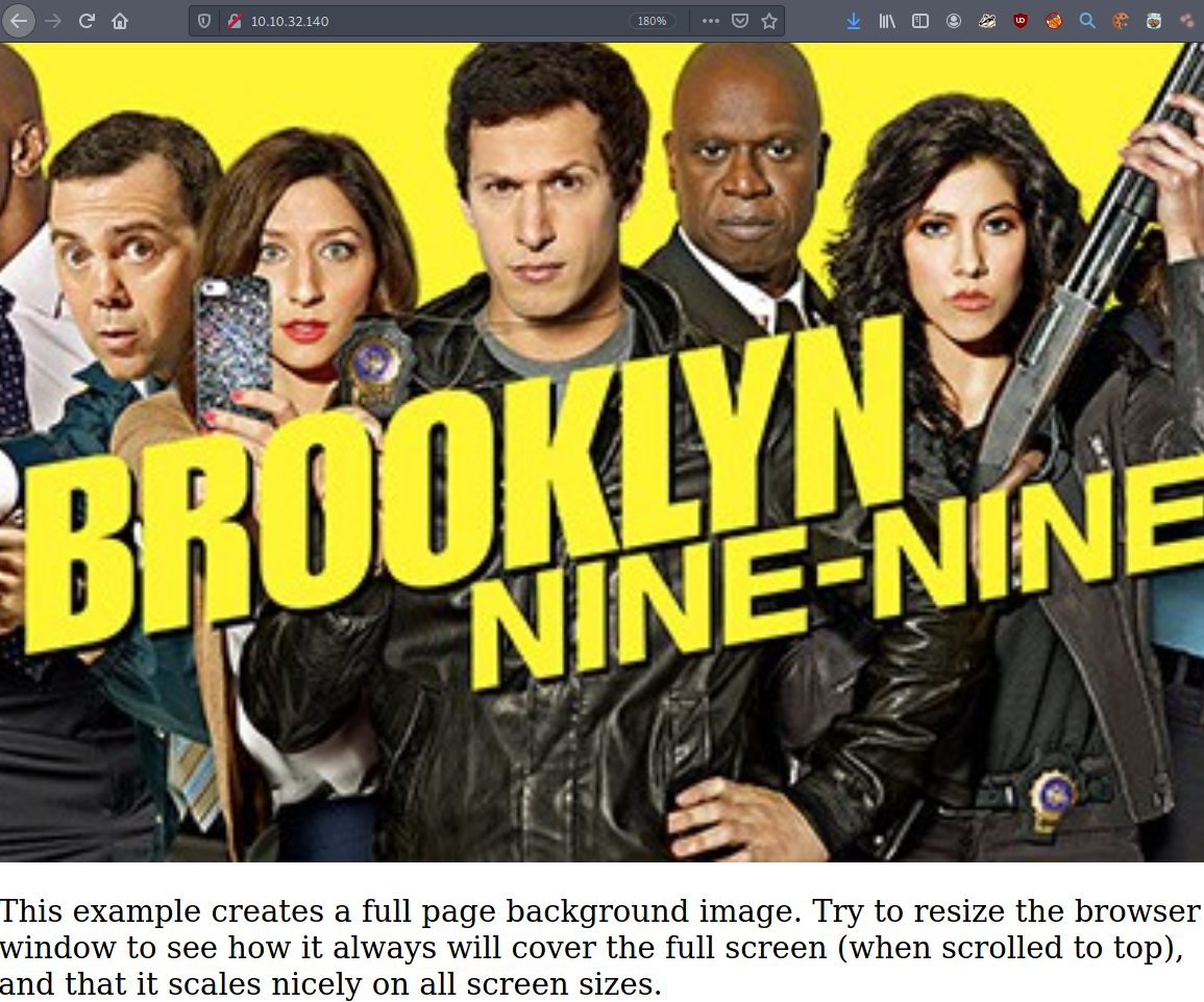 The screenshot of the web server