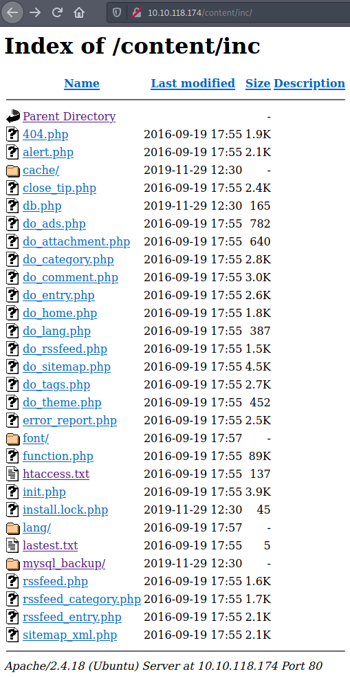 Site /content/inc index